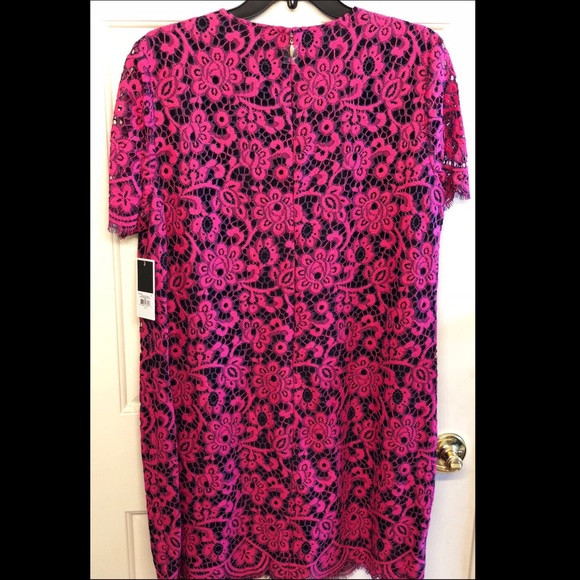 Juicy Couture Lace Floral Dress New 14 Plum-Pink - Picture 2 of 5